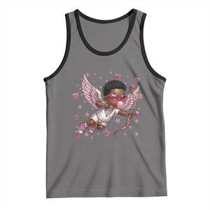 Cute Black Cupid Tank Top African American Valentines Day Gift TS12 Deep Heather Black Print Your Wear