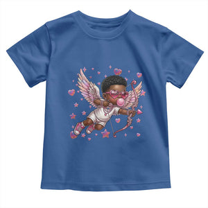 Cute Black Cupid Toddler T Shirt African American Valentines Day Gift TS12 Royal Blue Print Your Wear