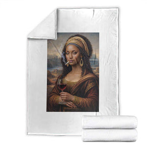 Funny Black Mona Lisa Throw Blanket Melanin Queen Black History Month TS12 Black Print Your Wear