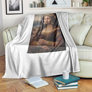Funny Black Mona Lisa Throw Blanket Melanin Queen Black History Month TS12 Print Your Wear