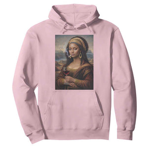 Funny Black Mona Lisa Hoodie Melanin Queen Black History Month TS12 Light Pink Print Your Wear
