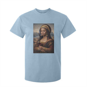 Funny Black Mona Lisa T Shirt For Kid Melanin Queen Black History Month TS12 Light Blue Print Your Wear