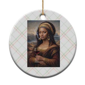 Funny Black Mona Lisa Ceramic Ornament Melanin Queen Black History Month TS12 1pc Christmas Plaid Print Your Wear
