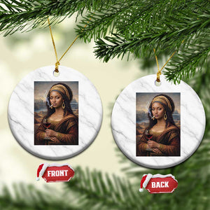 Funny Black Mona Lisa Ceramic Ornament Melanin Queen Black History Month TS12 1pc White Marble Print Your Wear