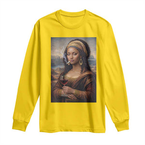 Funny Black Mona Lisa Long Sleeve Shirt Melanin Queen Black History Month TS12 Daisy Print Your Wear