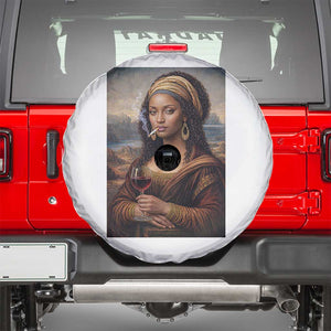 Funny Black Mona Lisa Spare Tire Cover Melanin Queen Black History Month TS12 Black Print Your Wear
