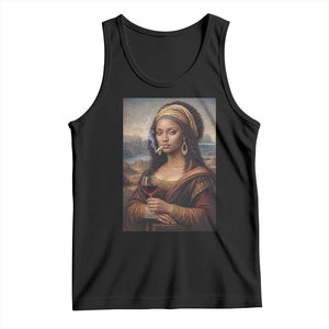 Funny Black Mona Lisa Tank Top Melanin Queen Black History Month TS12 Black Print Your Wear