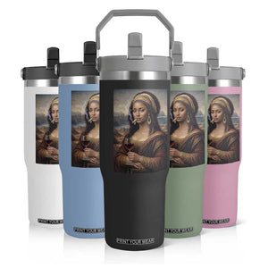 Funny Black Mona Lisa Flip Straw Tumbler Melanin Queen Black History Month TS12 Print Your Wear