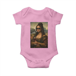 Black Mona Lisa African American Baby Onesie Black History Month TS12 Light Pink Print Your Wear