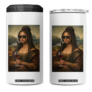 Black Mona Lisa African American 4 in 1 Can Cooler Tumbler Black History Month TS12 One Size: 16 oz White Print Your Wear