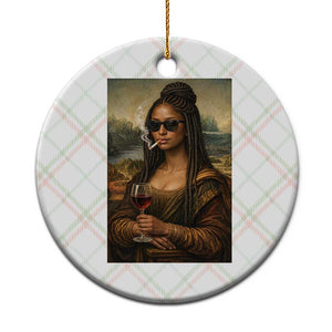 Black Mona Lisa African American Ceramic Ornament Black History Month TS12 1pc Christmas Plaid Print Your Wear