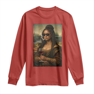 Black Mona Lisa African American Long Sleeve Shirt Black History Month TS12 Red Print Your Wear