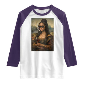 Black Mona Lisa African American Raglan Shirt Black History Month TS12 White Purple Print Your Wear