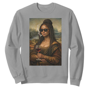 Black Mona Lisa African American Sweatshirt Black History Month TS12 Sport Gray Print Your Wear