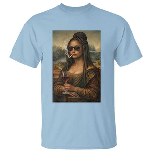 Black Mona Lisa African American T Shirt Black History Month TS12 Light Blue Print Your Wear