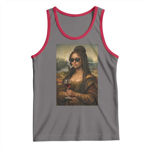 Black Mona Lisa African American Tank Top Black History Month TS12 Deep Heather Red Print Your Wear