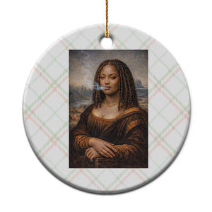 Funny Black Mona Lisa Ceramic Ornament African American Pride TS12 1pc Christmas Plaid Print Your Wear