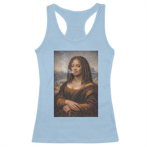 Funny Black Mona Lisa Racerback Tank Top African American Pride TS12 Light Blue Print Your Wear