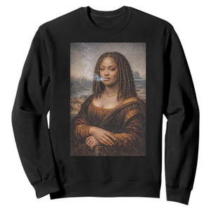 Funny Black Mona Lisa Sweatshirt African American Pride TS12 Black Print Your Wear