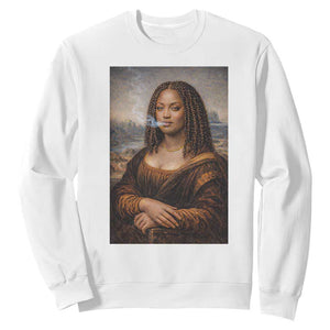 Funny Black Mona Lisa Sweatshirt African American Pride TS12 White Print Your Wear
