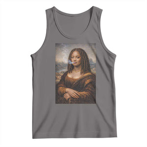 Funny Black Mona Lisa Tank Top African American Pride TS12 Deep Heather Print Your Wear