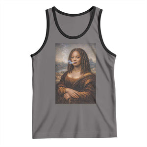 Funny Black Mona Lisa Tank Top African American Pride TS12 Deep Heather Black Print Your Wear