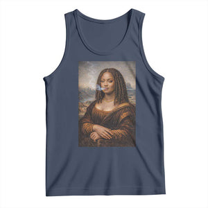 Funny Black Mona Lisa Tank Top African American Pride TS12 Navy Print Your Wear