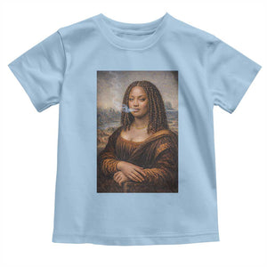 Funny Black Mona Lisa Toddler T Shirt African American Pride TS12 Light Blue Print Your Wear