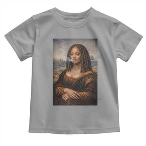 Funny Black Mona Lisa Toddler T Shirt African American Pride TS12 Sport Gray Print Your Wear