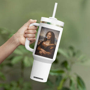 Funny Black Mona Lisa Tumbler With Handle African American Pride TS12 Print Your Wear