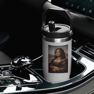 Funny Black Mona Lisa Flip Straw Tumbler African American Pride TS12 Print Your Wear