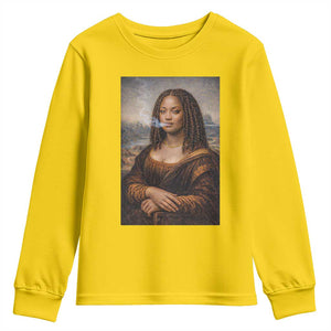 Funny Black Mona Lisa Youth Sweatshirt African American Pride TS12 Daisy Print Your Wear
