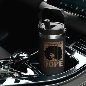 Melanin Queen Glitter Print Flip Straw Tumbler Unapologetically Dope TS12 Print Your Wear
