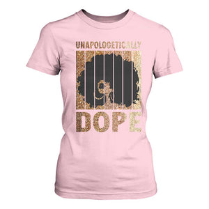 Melanin Queen Glitter Print T Shirt For Women Unapologetically Dope TS12 Light Pink Print Your Wear