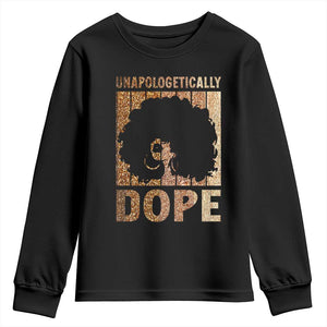 Melanin Queen Glitter Print Youth Sweatshirt Unapologetically Dope TS12 Black Print Your Wear