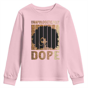 Melanin Queen Glitter Print Youth Sweatshirt Unapologetically Dope TS12 Light Pink Print Your Wear