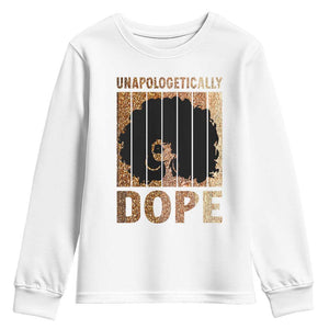 Melanin Queen Glitter Print Youth Sweatshirt Unapologetically Dope TS12 White Print Your Wear