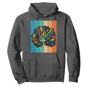 Black Girl Magic Pride Hoodie Unapologetically Dope Retro Sunset TS12 Dark Heather Print Your Wear