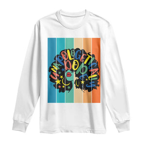 Black Girl Magic Pride Long Sleeve Shirt Unapologetically Dope Retro Sunset TS12 White Print Your Wear