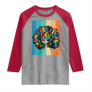 Black Girl Magic Pride Raglan Shirt Unapologetically Dope Retro Sunset TS12 Sport Gray Red Print Your Wear
