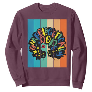 Black Girl Magic Pride Sweatshirt Unapologetically Dope Retro Sunset TS12 Maroon Print Your Wear