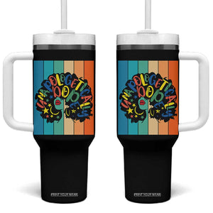 Black Girl Magic Pride Tumbler With Handle Unapologetically Dope Retro Sunset TS12 One Size: 40 oz Black Print Your Wear