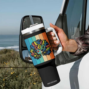 Black Girl Magic Pride Tumbler With Handle Unapologetically Dope Retro Sunset TS12 Print Your Wear