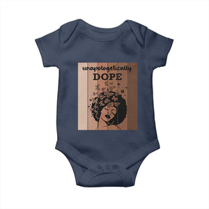 Inspirational Black Women Gift Baby Onesie Unapologetically Dope TS12 Navy Print Your Wear