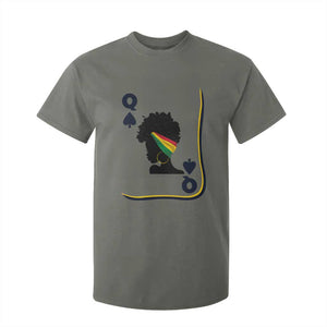 Black Woman Gift T Shirt For Kid Melanin Queen Card TS12 Military Green Print Your Wear