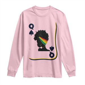 Black Woman Gift Long Sleeve Shirt Melanin Queen Card TS12 Light Pink Print Your Wear