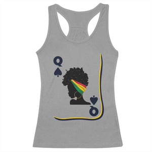 Black Woman Gift Racerback Tank Top Melanin Queen Card TS12 Sport Gray Print Your Wear