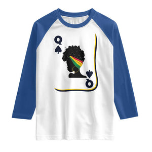 Black Woman Gift Raglan Shirt Melanin Queen Card TS12 White Royal Print Your Wear