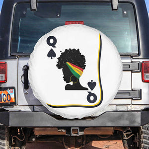 Black Woman Gift Spare Tire Cover Melanin Queen Card TS12 No hole White Print Your Wear