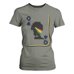 Black Woman Gift T Shirt For Women Melanin Queen Card TS12 Military Green Print Your Wear
